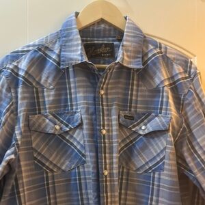 Howler Brothers Blue Plaid Casual Button Down Shirt
